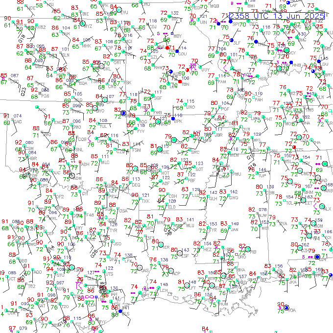 lit METAR plot