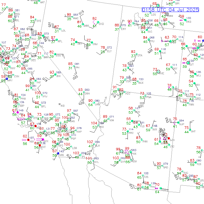 las METAR plot