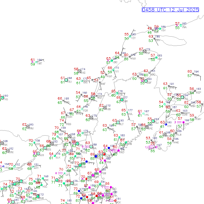 car METAR plot