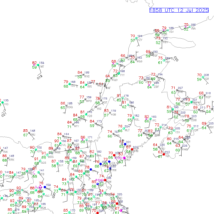 car METAR plot