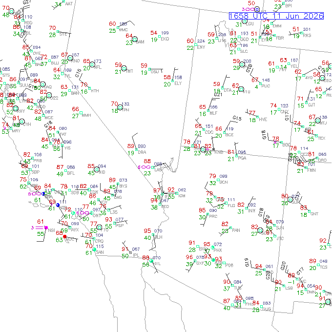 las METAR plot